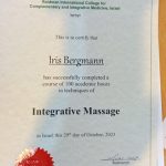 איריס ברגמן - טיפולי איזון רגשי ונפשי בנהריה - תעודה 1