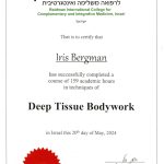 איריס ברגמן - טיפולי איזון רגשי ונפשי בנהריה - תעודה 4