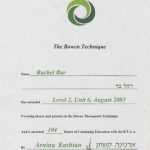 מטפלת בטכניקת בואן בפרדב חנה - רחלי בר