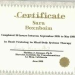 שרה בוקסנבוים - טיפול זוגי והנחיית סדנאות לזוגיות בחיפה - תעודה 1