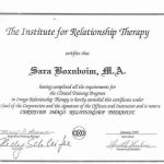 שרה בוקסנבוים - טיפול זוגי והנחיית סדנאות לזוגיות בחיפה - תעודה 2